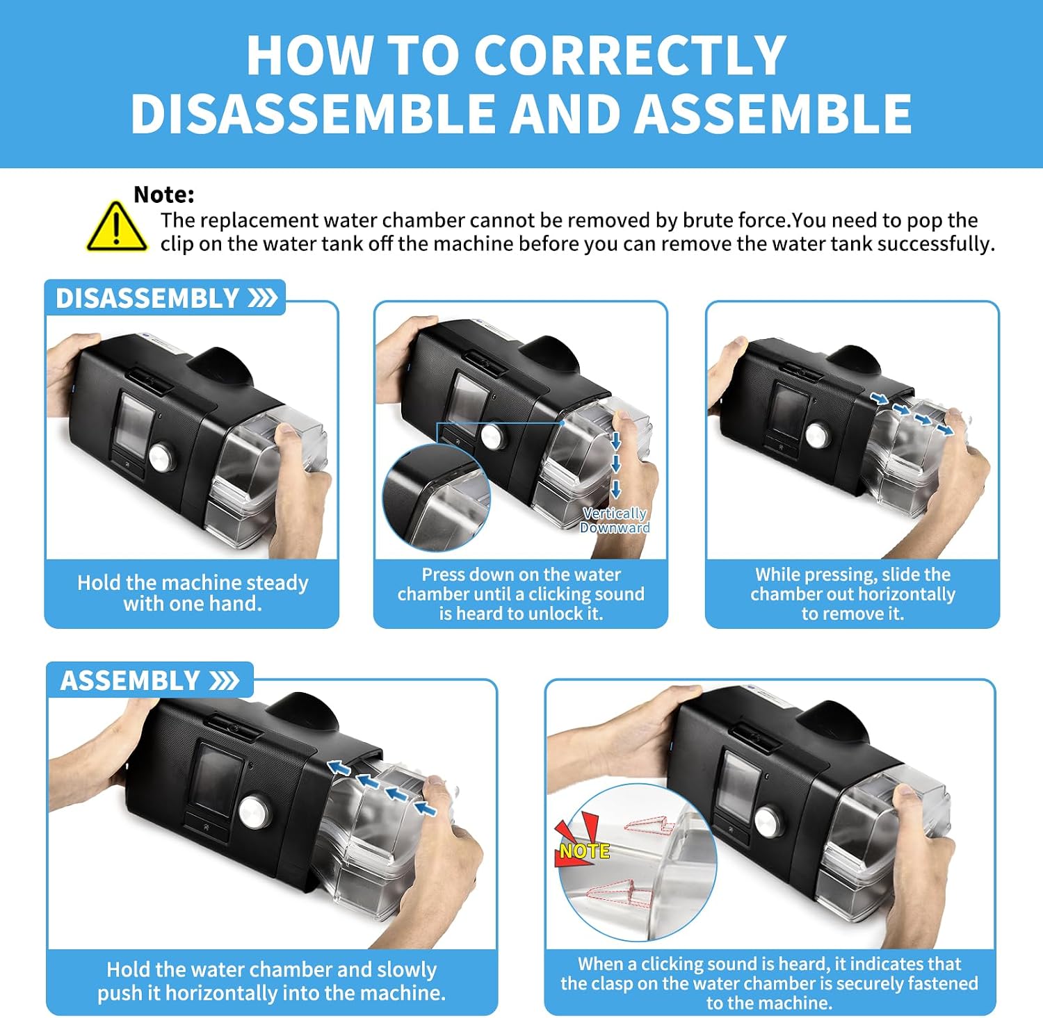 Thumbnail 6 de ZYG Replacement Water Chamber for ResMed AirSense 10, 380 mL, with 10 Filters