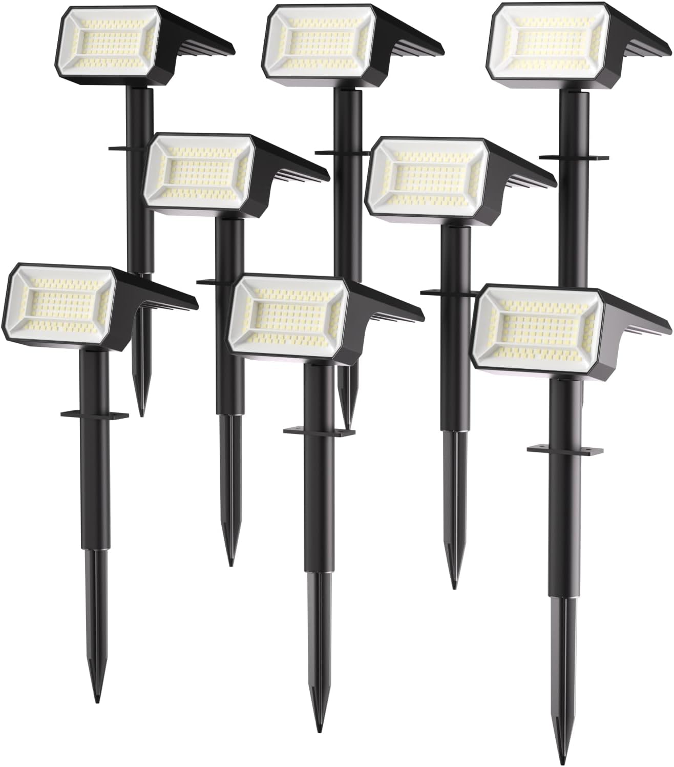 Detalle de Fabrito SL-5051D Solar Spotlights, 8-Pack, 108 LEDs, 4 Modes, IP67