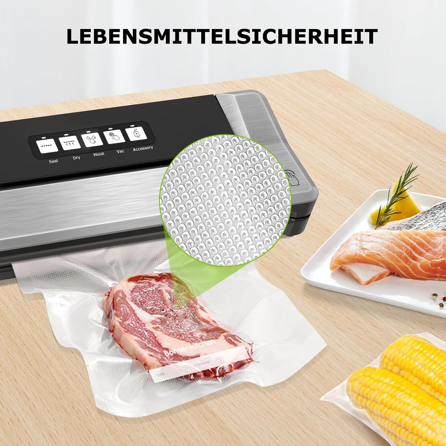 Detalle 2 de Bonsenkitchen Profi Vakuumbeutel 100×20×30 cm