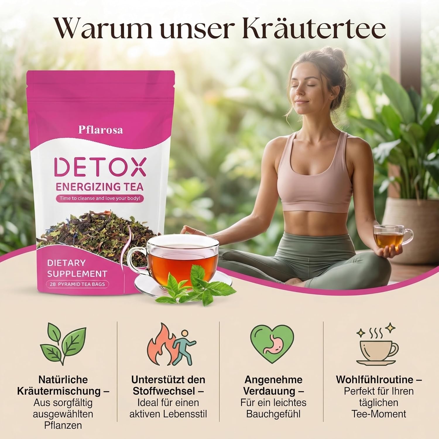 Thumbnail 5 de Detox Tee zum Abnehmen – 28 Tage Kräutertee Kur mit Grüntee & Löwenzahn (vegan, ohne Zuckerzusatz)