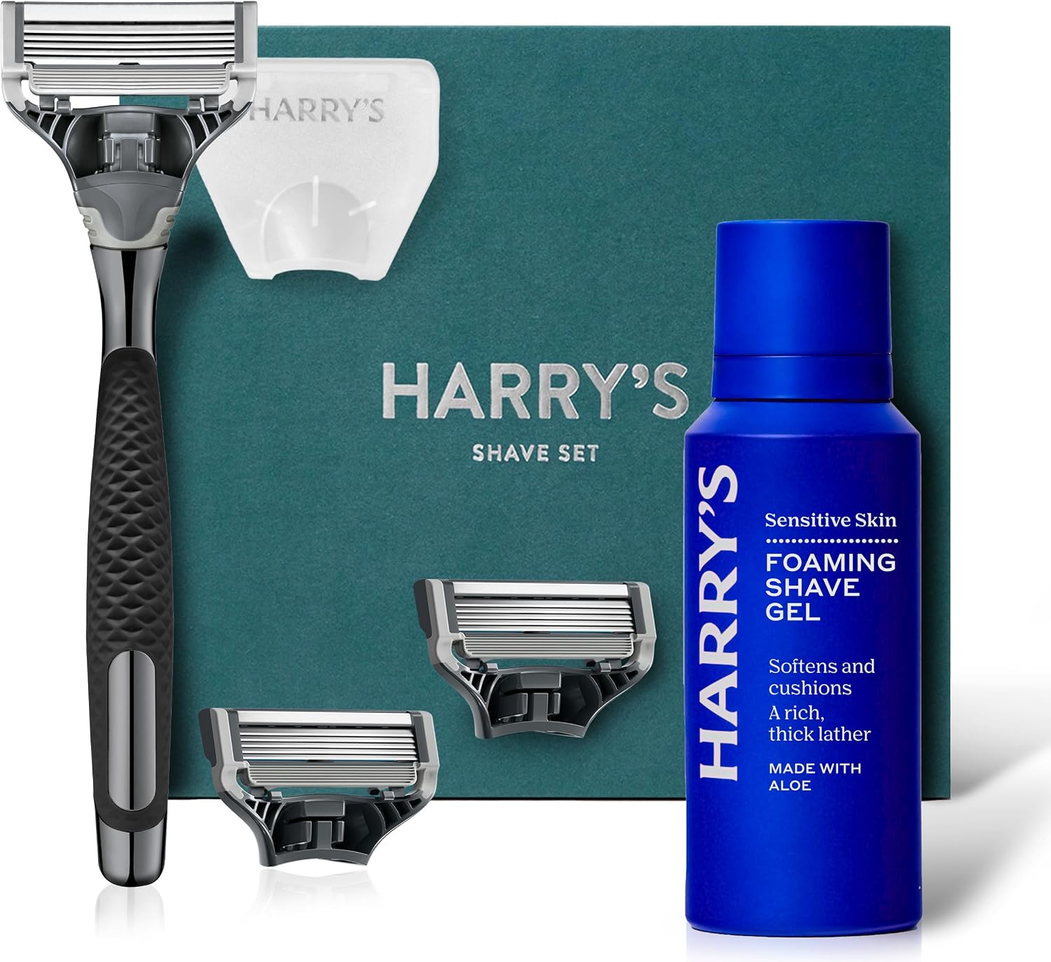 Detalle de Harry's Original Gun Metal Razor Gift Set 3 🪒