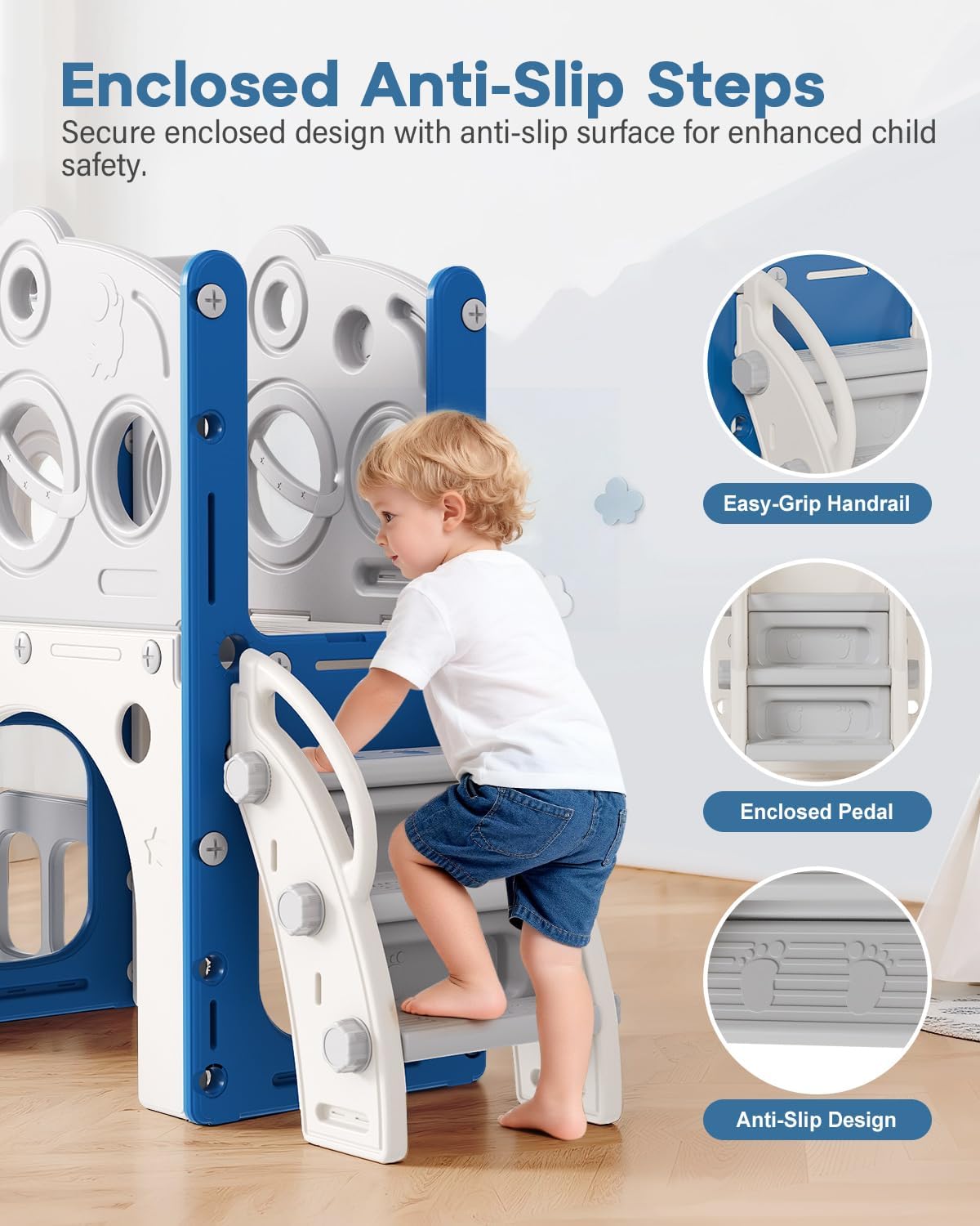 Thumbnail 4 de Babytronic Toddler Slide (8 in 1) with Basketball Hoop, Telescope & Climber for Ages 1–3