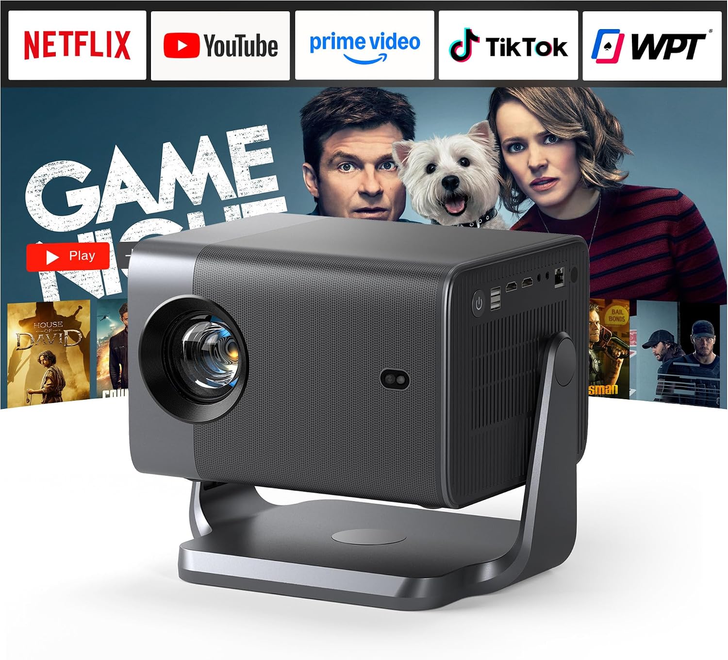 Detalle de Smart Beamer 4K mit Dolby Audio – 4000 ANSI Lumen, Auto Fokus und 6D-Trapezkorrektur