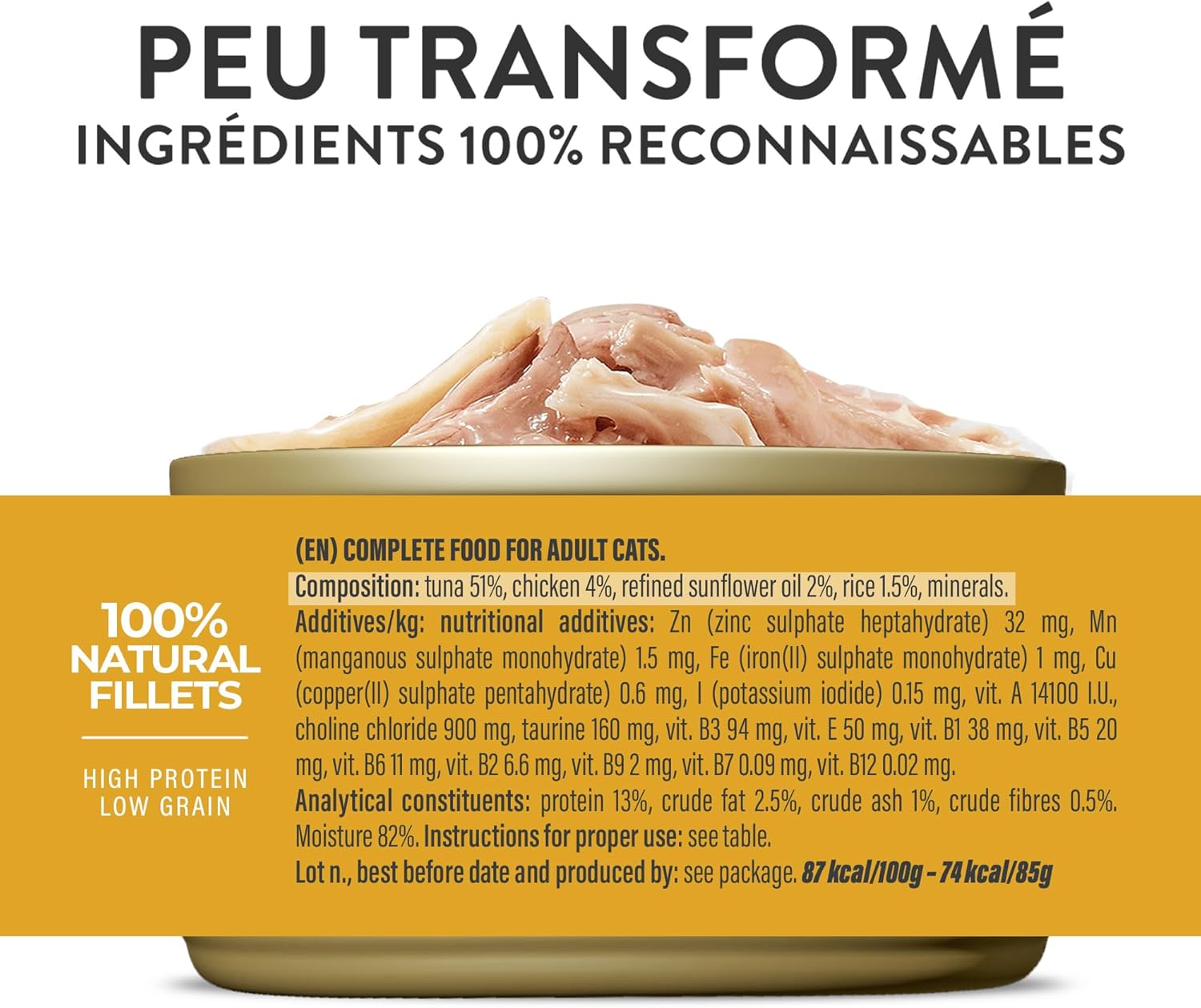 Detalle de Schesir Thon avec Poulet en Gelée – Nourriture humide pour chats, conserve, 12 x 85 g