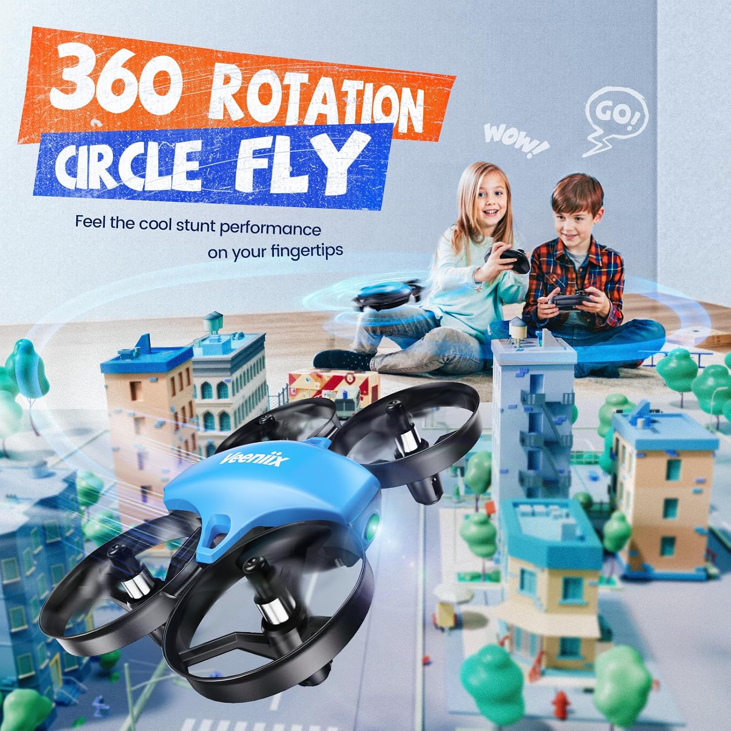 Detalle de Veeniix V995 Mini Drone for Kids and Beginners, 3D Flips, 3 Batteries