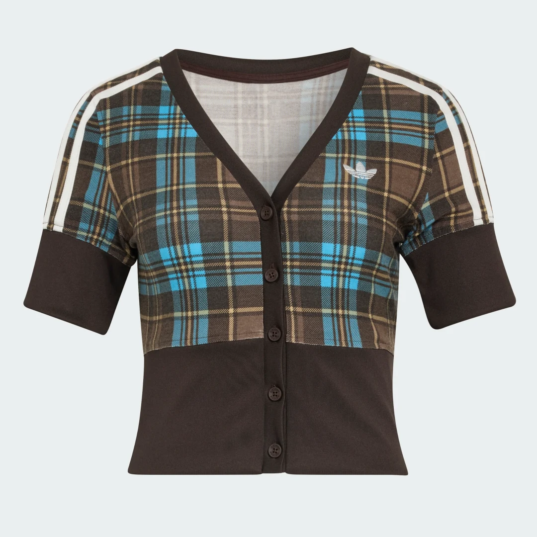 Thumbnail 3 de Camisa de cuadros con cuello de pico y botones Adidas – Multicolor