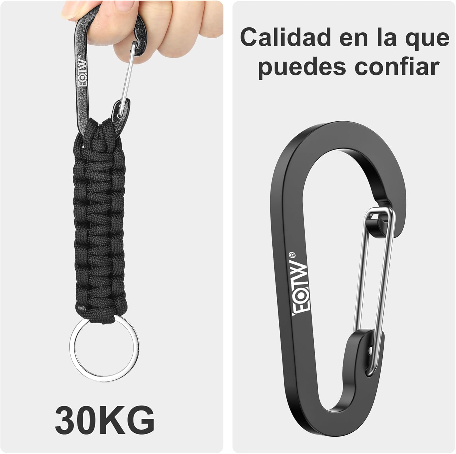 Thumbnail 1 de EOTW 2 Mosquetones Paracord para Escalada, Senderismo y Camping 🧗