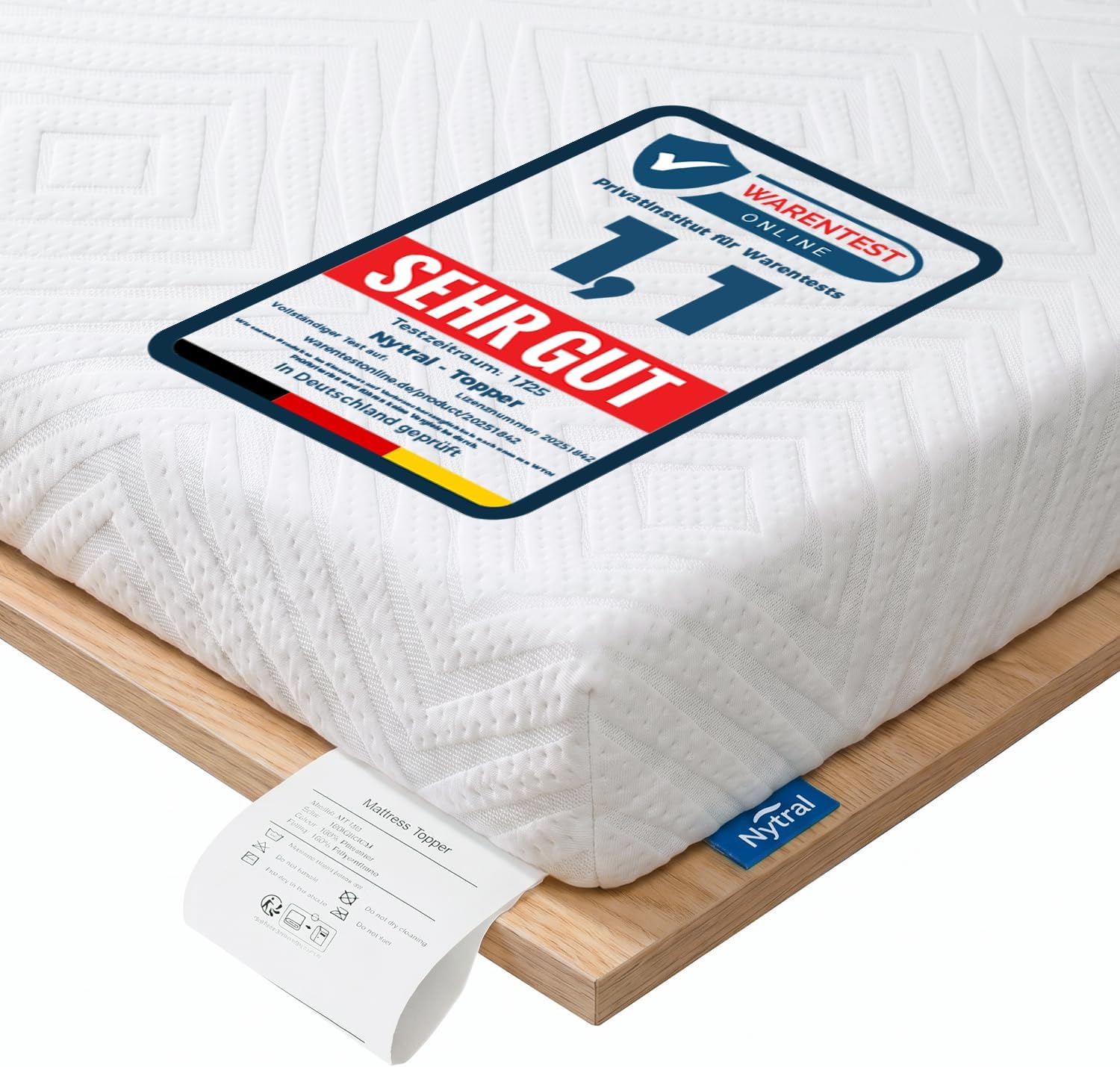 Detalle de Nytral Matratzen Topper 180x200cm H3/H4 – 7,5 cm Gel-Viscoschaum & Komfortschaum, 2-in-1 Härtegrad