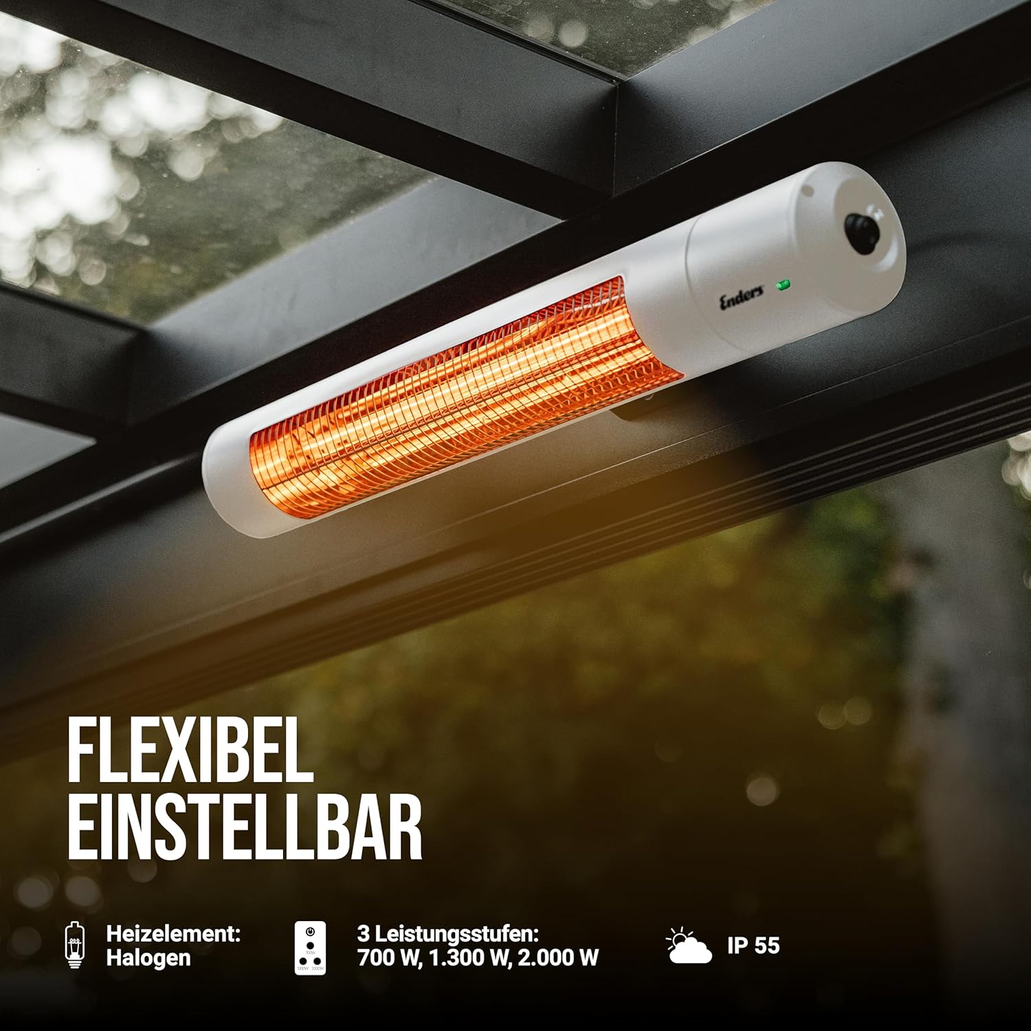 Detalle 2 de Enders Oxeo White Riscaldatore a infrarossi da parete 2 kW
