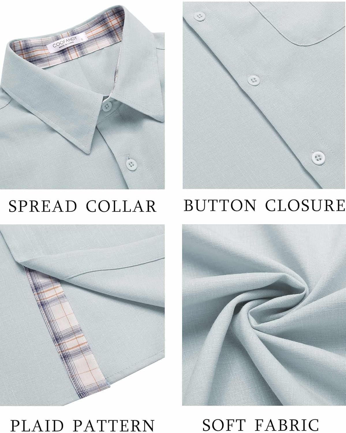 Thumbnail 4 de COOFANDY Men's Short Sleeve Button Down Shirt with Pocket — Lightweight Beach Vacation Essential