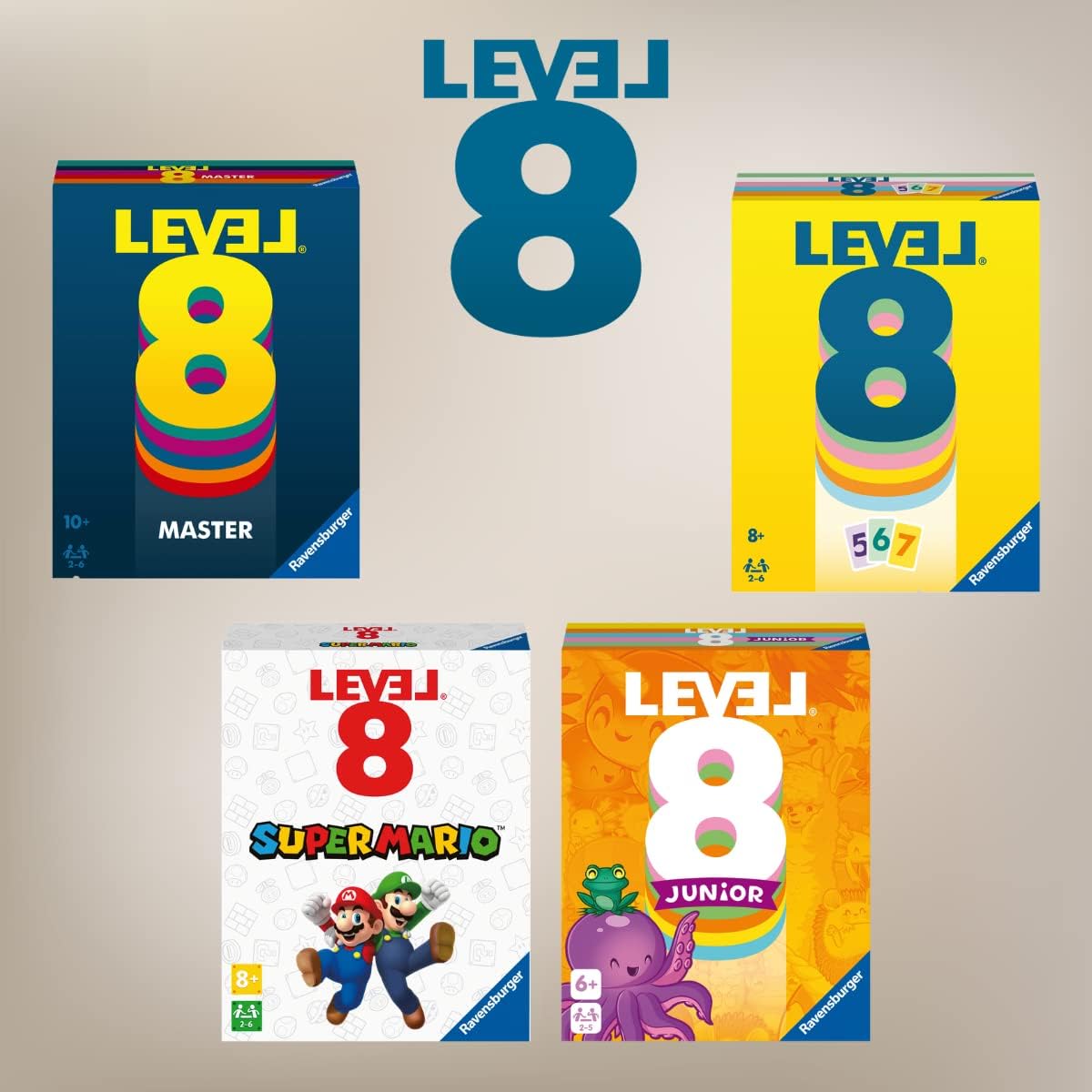 Detalle de Ravensburger Level 8 Junior – Jeu de Cartes familiales (2–5 joueurs, dès 6 ans)