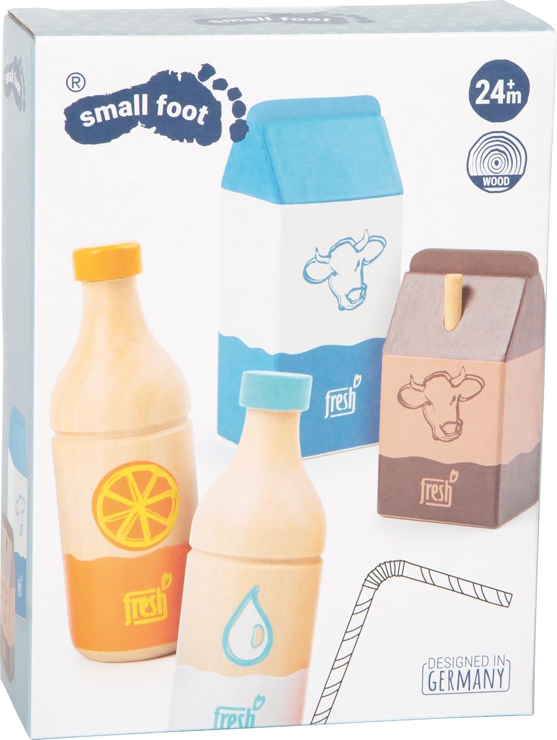 Detalle de Small foot Set de Boissons Fresh en Bois — 4 pièces pour jeux de rôle (Âge 3+)