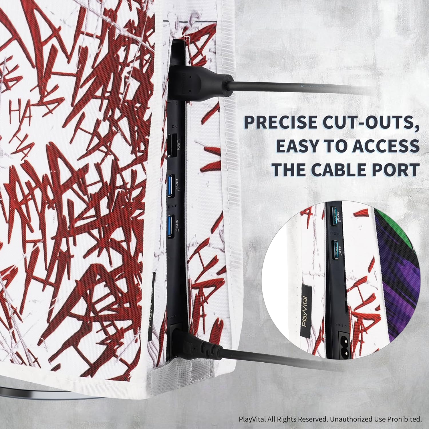 Thumbnail 5 de playvital Vertical Dust Cover for PS5 Slim Disc Edition (Vertical, New Smaller Design) – Nylon protector sleeve