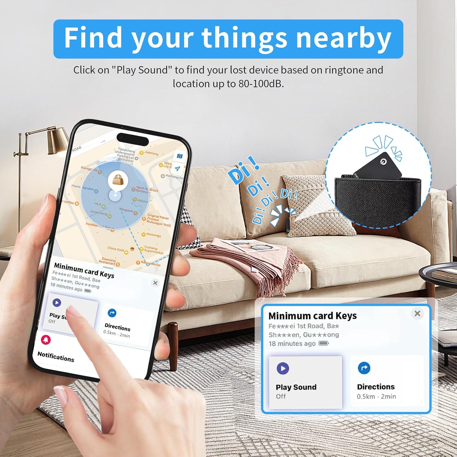 Thumbnail 2 de Tukio Smart Air Tracker Card 2 Pack (Black) – Apple Find My wallet tracker with rechargeable, wireless charging