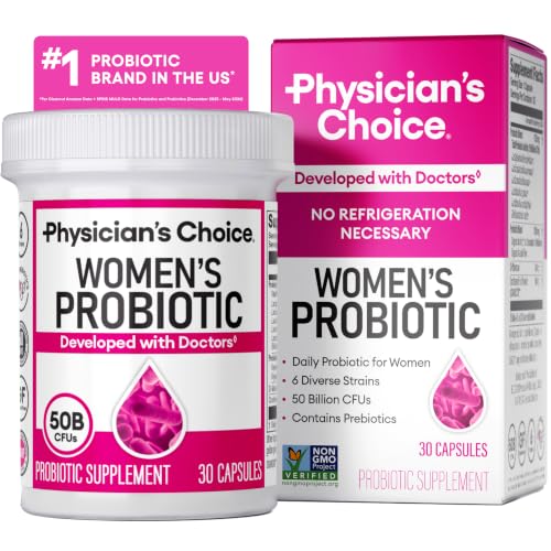 Physician's CHOICE Probiotics for Women – 50 Billion CFU, 6 Strains, Cranberry & Organic Prebiotics