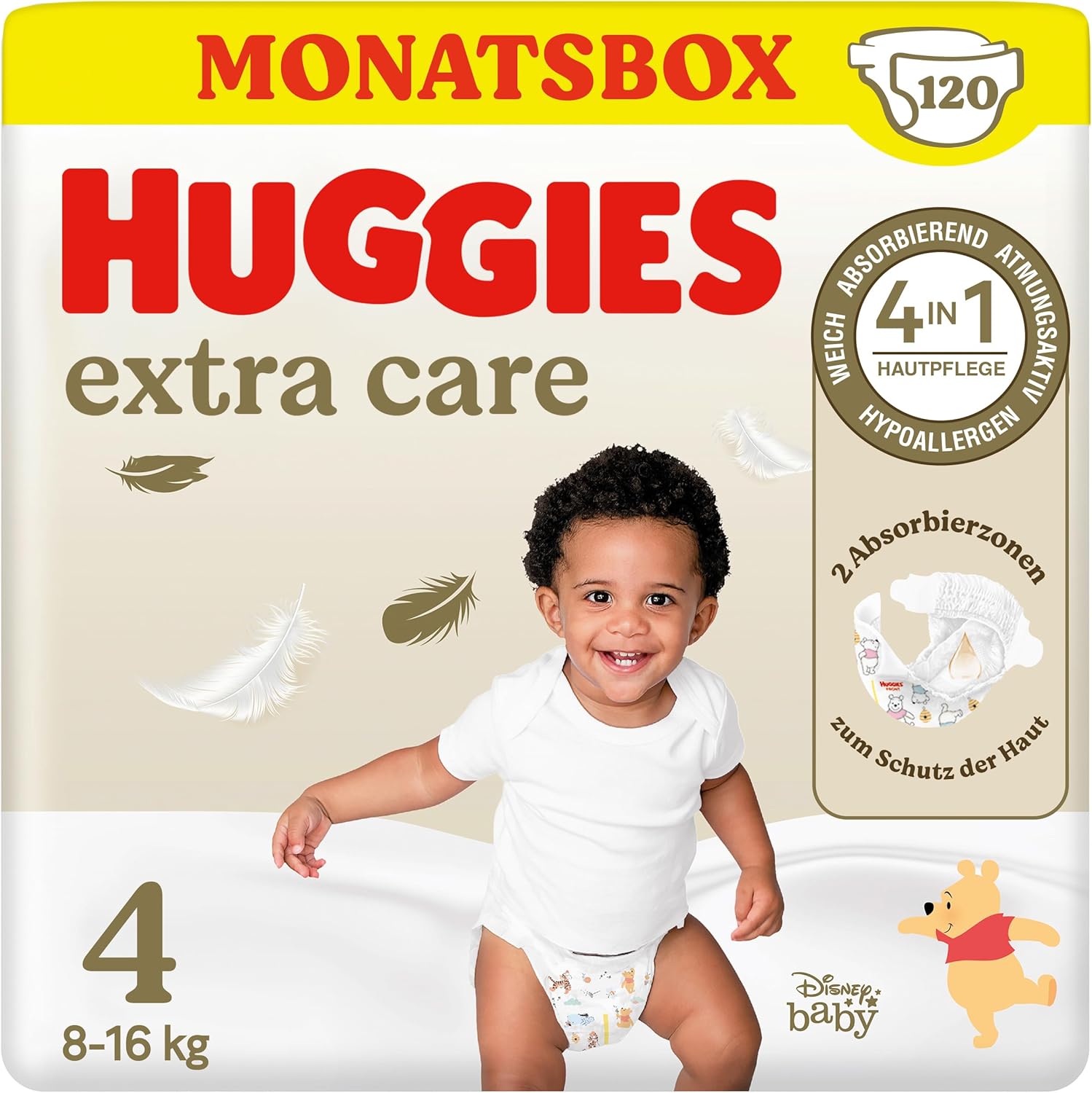 Detalle de Huggies Babywindeln Extra Care mit Disney-Design - Größe 4, 120 Windeln (2x60) Monatsbox
