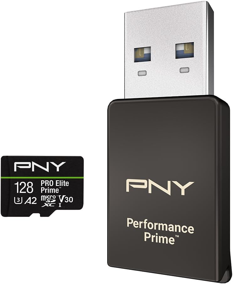 PNY Pro Elite Prime microSDXC 128GB + lecteur microSD + adaptateur SD