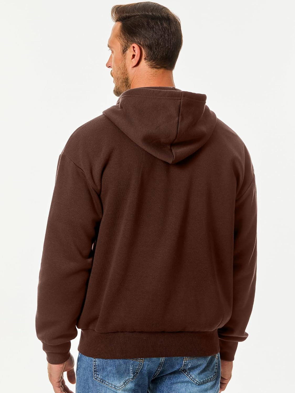 Thumbnail 1 de JMIERR Herren Hoodie aus Baumwolle mit Reißverschluss und Taschen