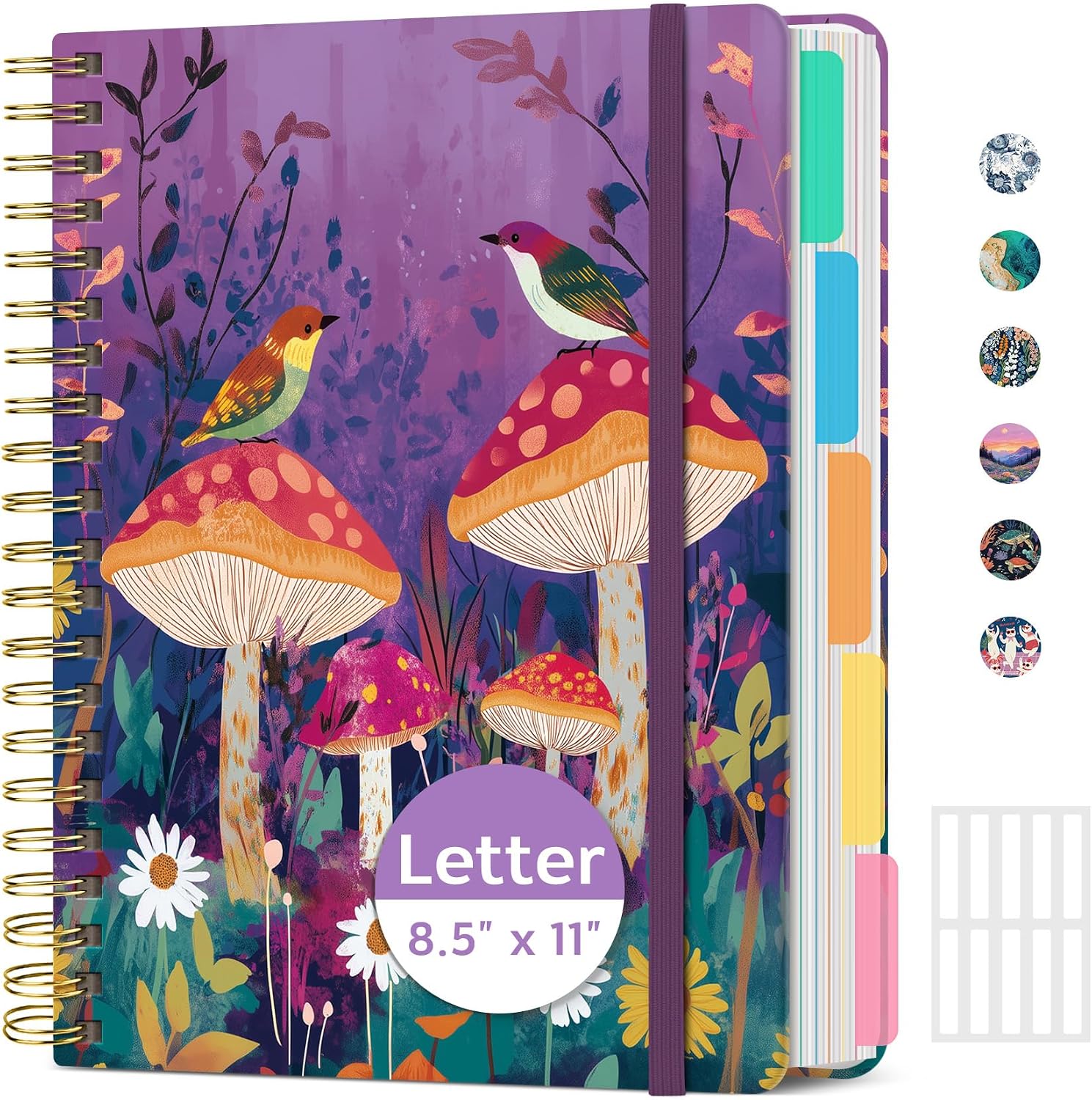 Detalle de ZOTIA Fable Grove 5-Subject Spiral Notebook, 280 Pages, Removable Dividers