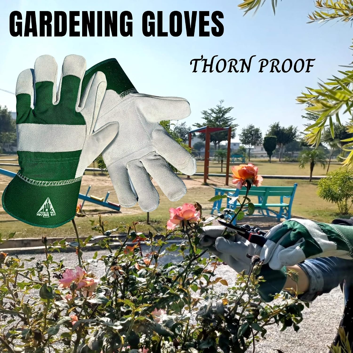 Thumbnail 6 de ITC Gardening Gloves for Men & Women: Heavy Duty Leather, Thornproof and Breathable