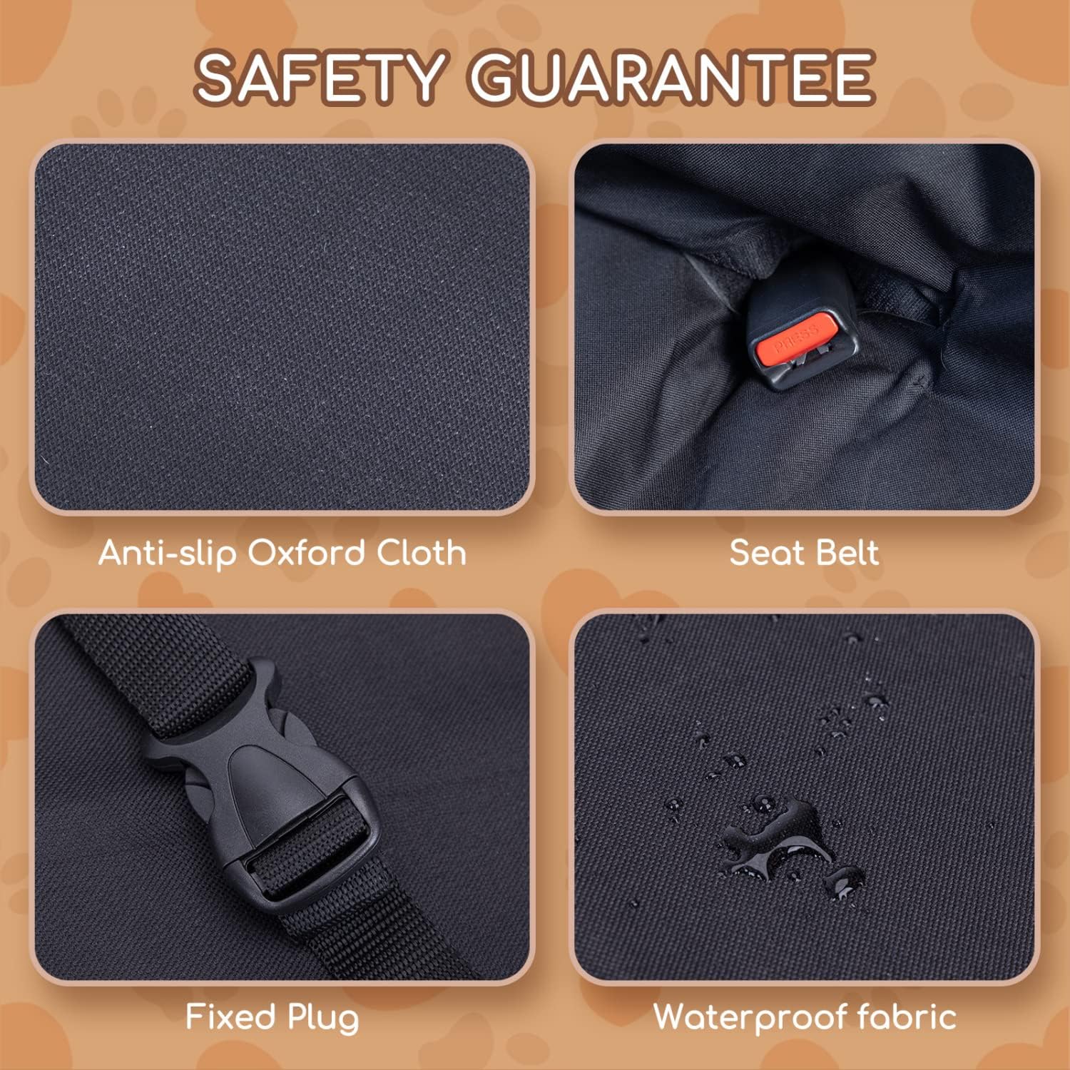 Detalle 2 de Nobleza Housses de sièges pour chiens pour véhicule – oxford imperméable, antidérapante et ajustable