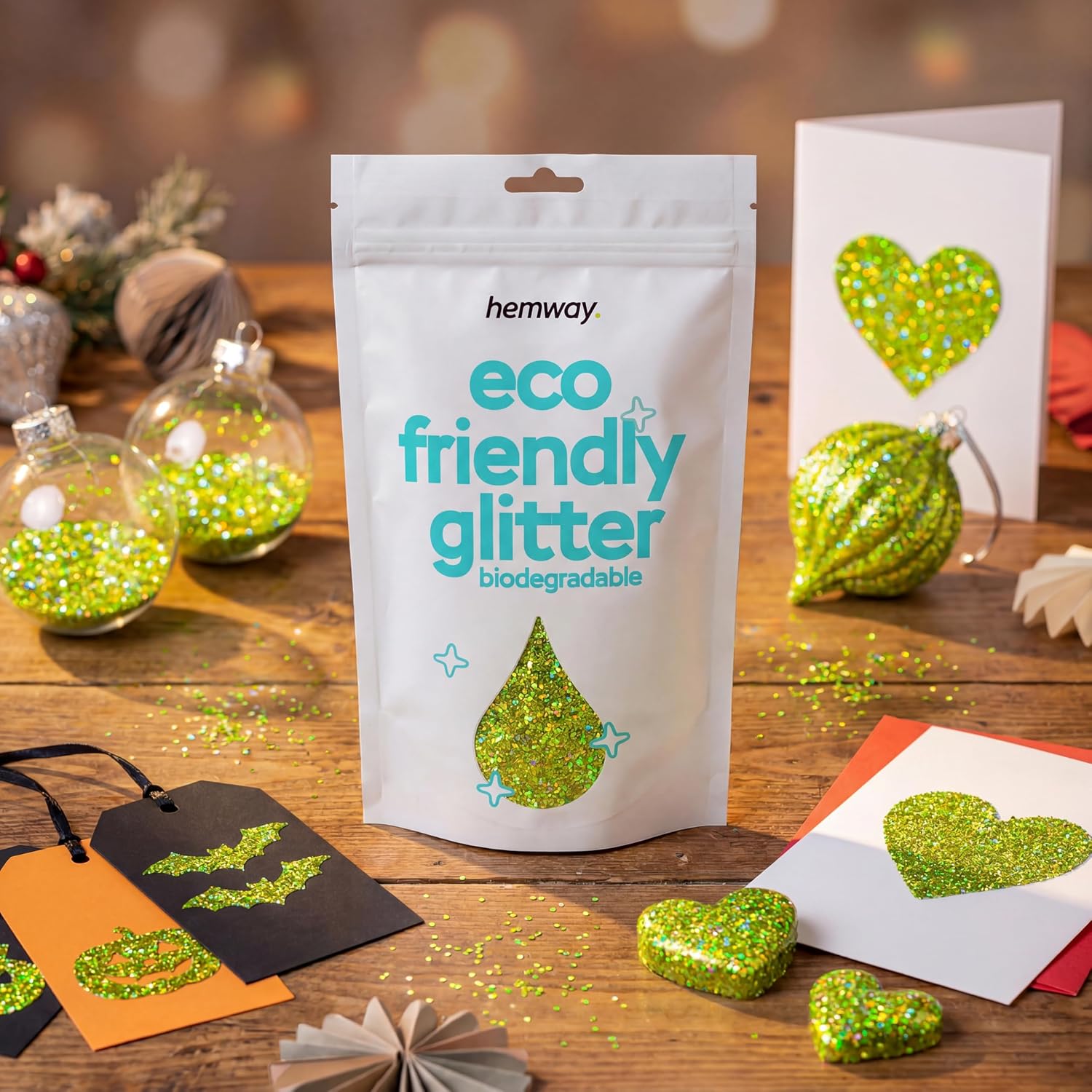 Thumbnail 6 de Lime Green holographic biodegradable glitter 100g