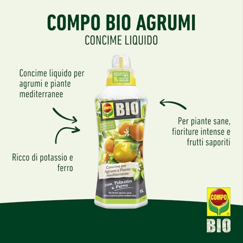 Detalle de COMPO BIO Concime Liquido Per Agrumi e Piante Mediterranee, 1L – nutrimento biologico per agrumi e piante mediterranee