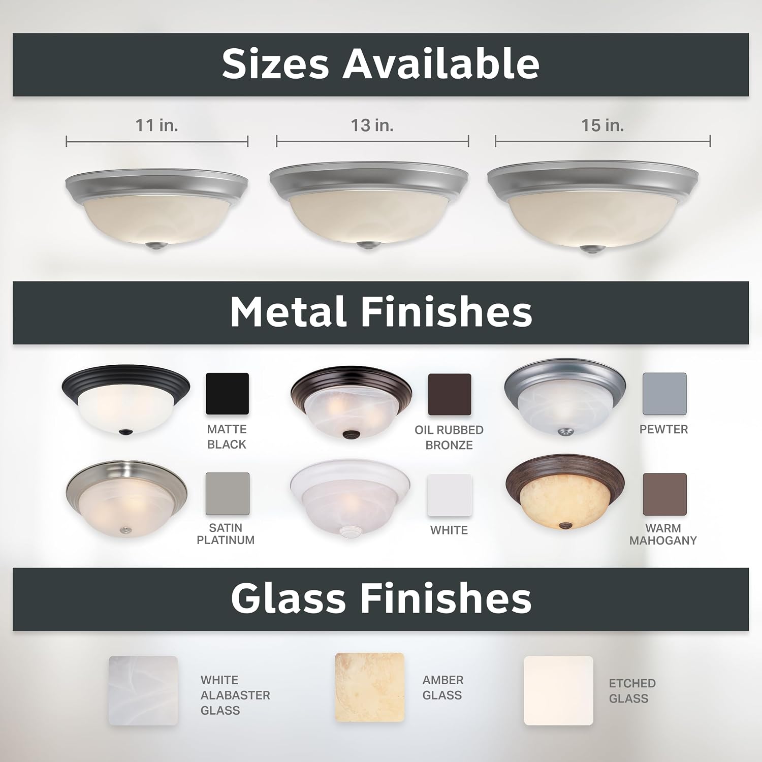 Detalle 2 de Designers Fountain Flush Mount Ceiling Light 13 in
