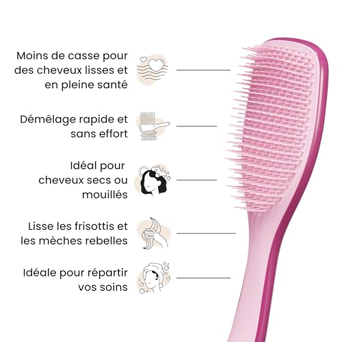 Detalle de Tangle Teezer Ultimate Detangler – Brosse démêlante à picots doubles framboise rouge
