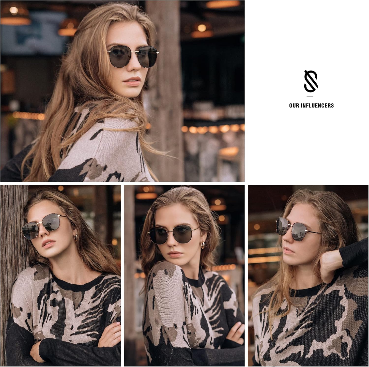 Thumbnail 1 de SOJOS SJ1137 Retro Rund Rechteckig Sonnenbrille – UV400 Schutz, Metallrahmen