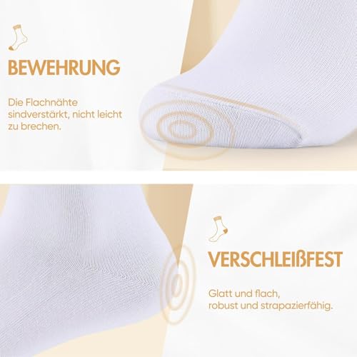 Detalle de NUOZA 12 Paar Herrensocken, weiß, Größe 39–42, 81 % Baumwolle