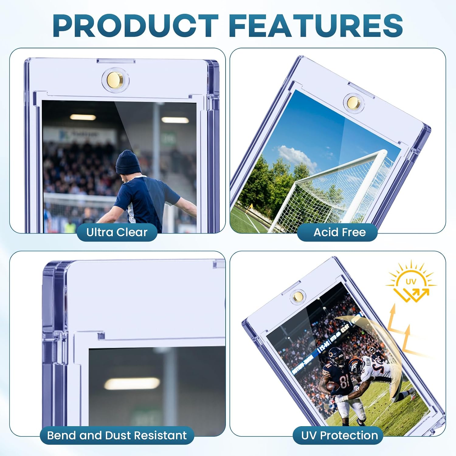 Detalle de 128ct Magnetic Card Holders (35pt One Touch) UV-Protected Hard Plastic Display Cases