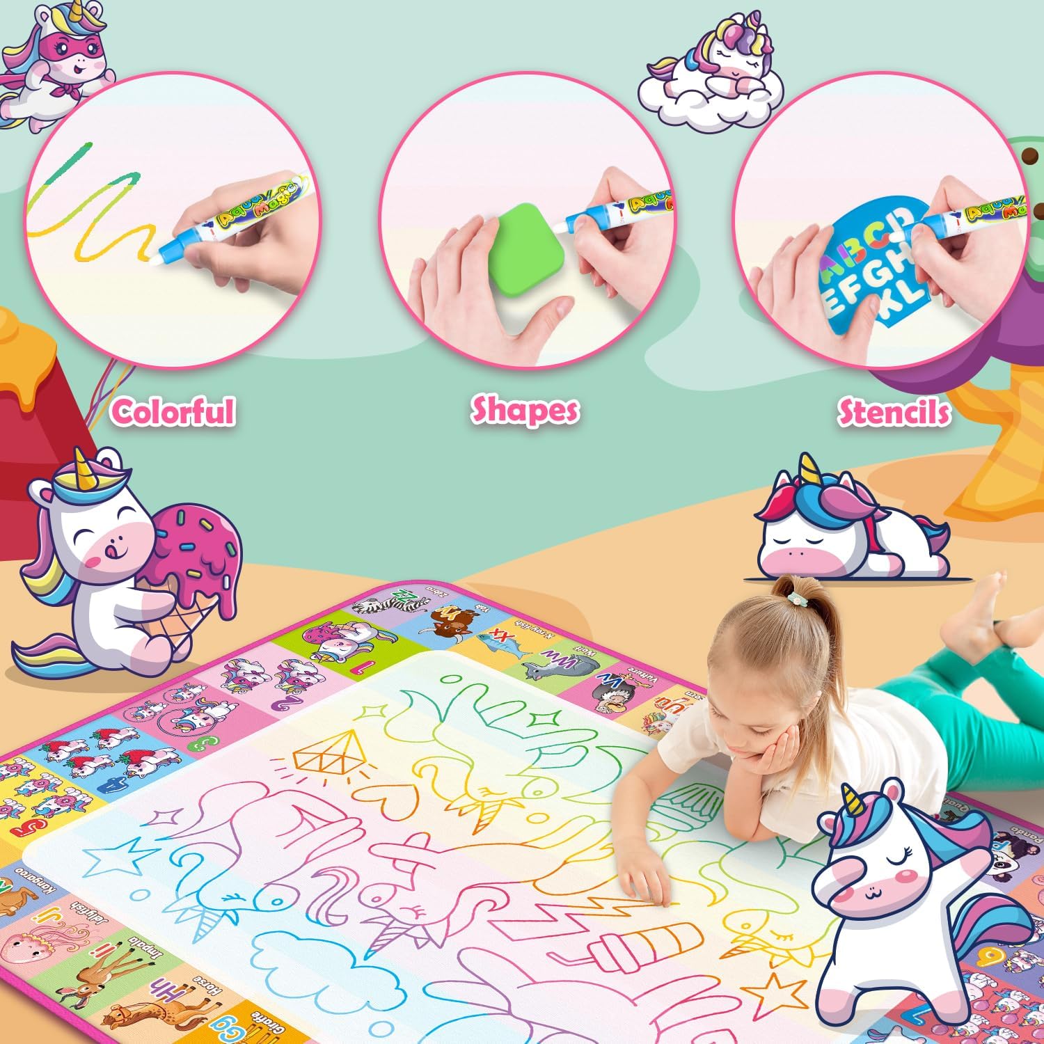 Thumbnail 1 de Aqua Water Doodle Mat 40x28 in 🎨