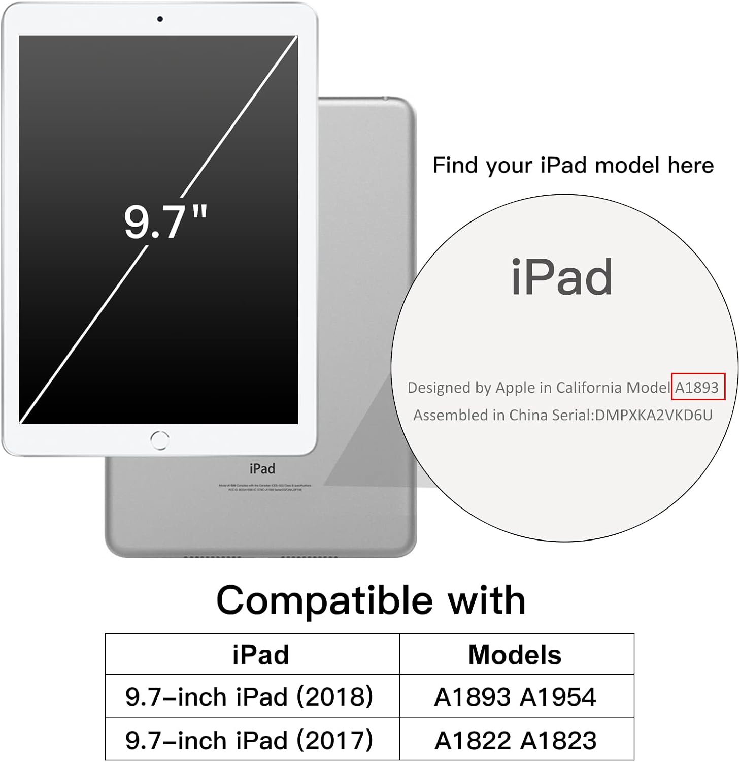 Thumbnail 1 de JETech Case for iPad 9.7-Inch Smart Cover