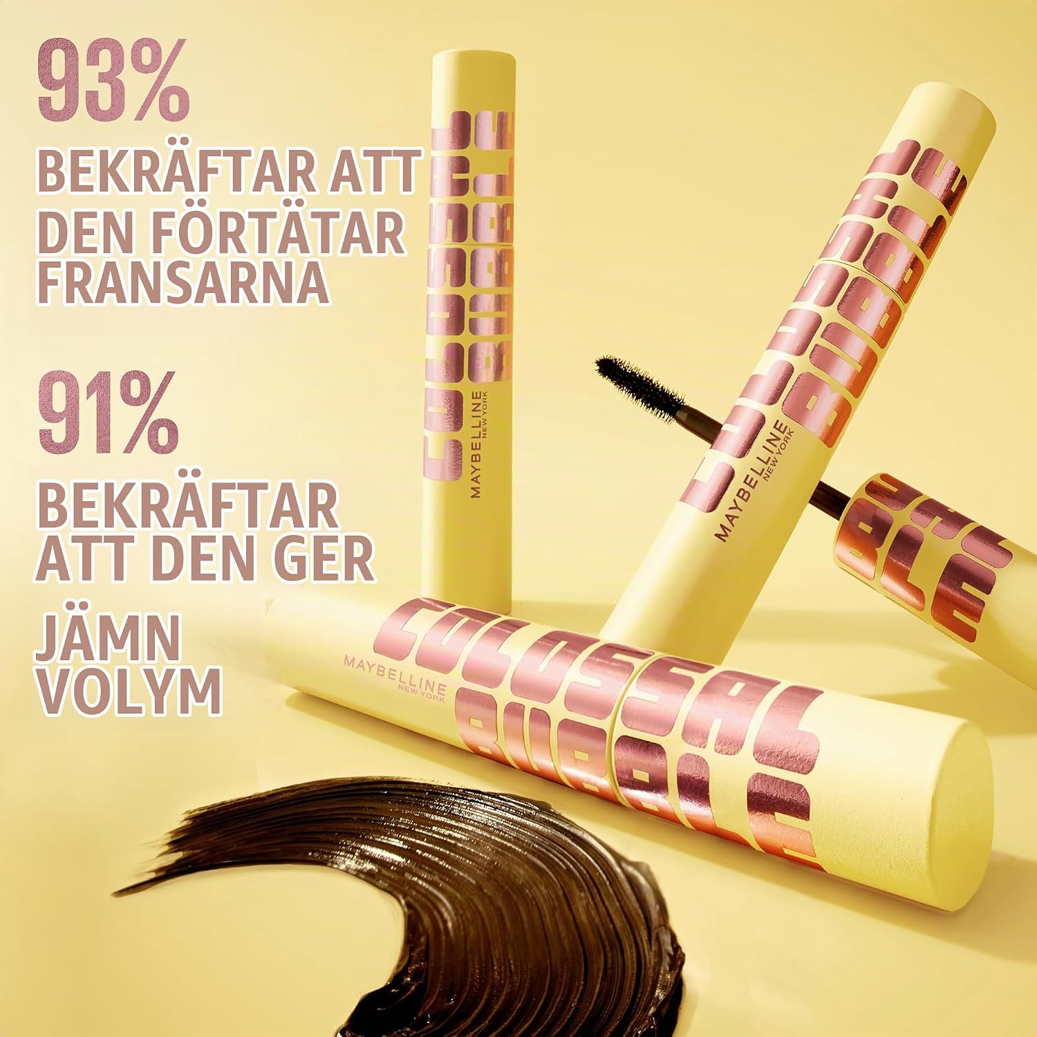 Detalle de Maybelline New York The Colossal Bubble Waterproof Mascara – vattenfast volymmascara
