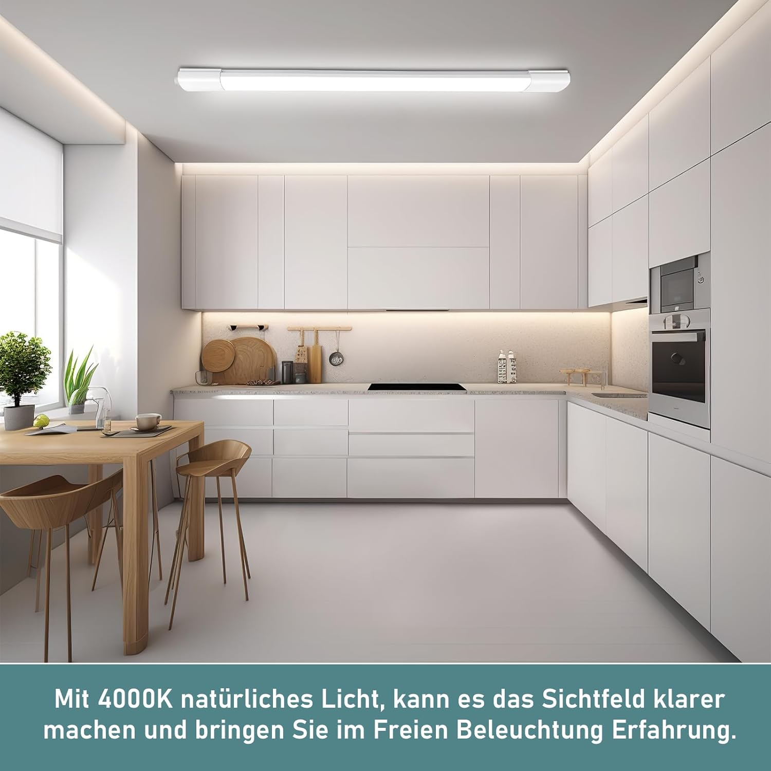 Thumbnail 4 de IEGLED LED-Deckenleuchte 60 cm im 2er Pack: IP65 Feuchtraumlampe mit 20 W, 2200 lm in Neutralweiß (4000 K)