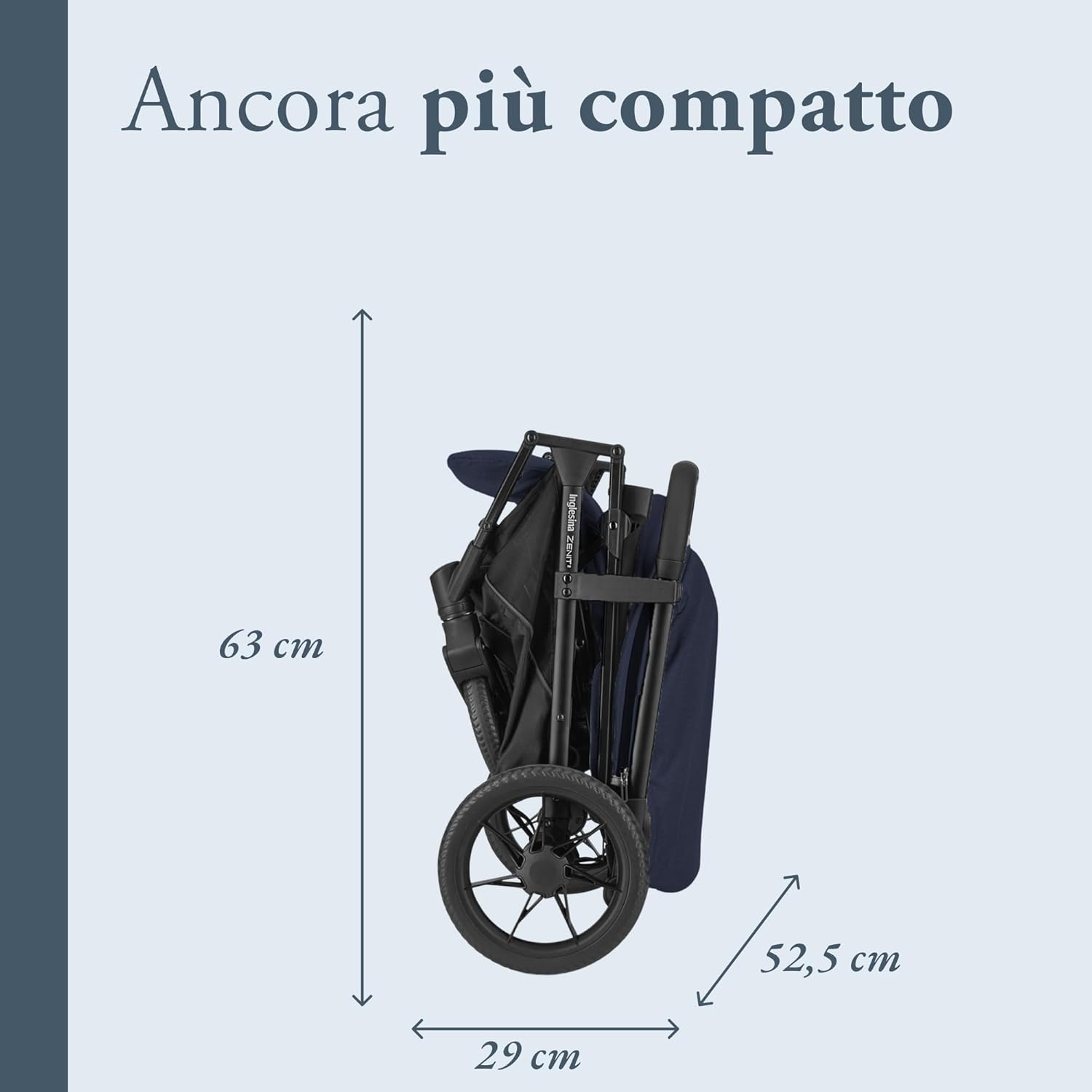 Detalle de Inglesina Zenit 2 Passeggino – Polar Blue, ultra-compatto e leggero