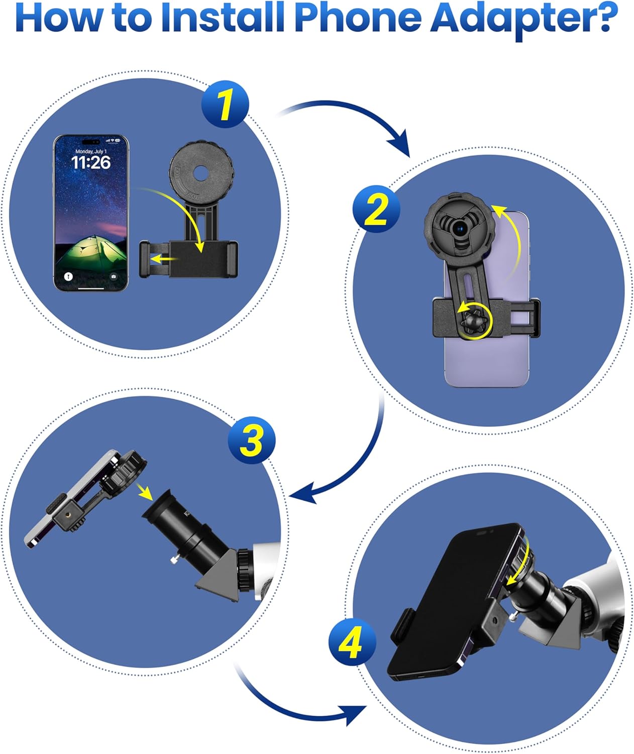 Thumbnail 5 de ESSLNB 70080 telescope for astronomy with smartphone adapter