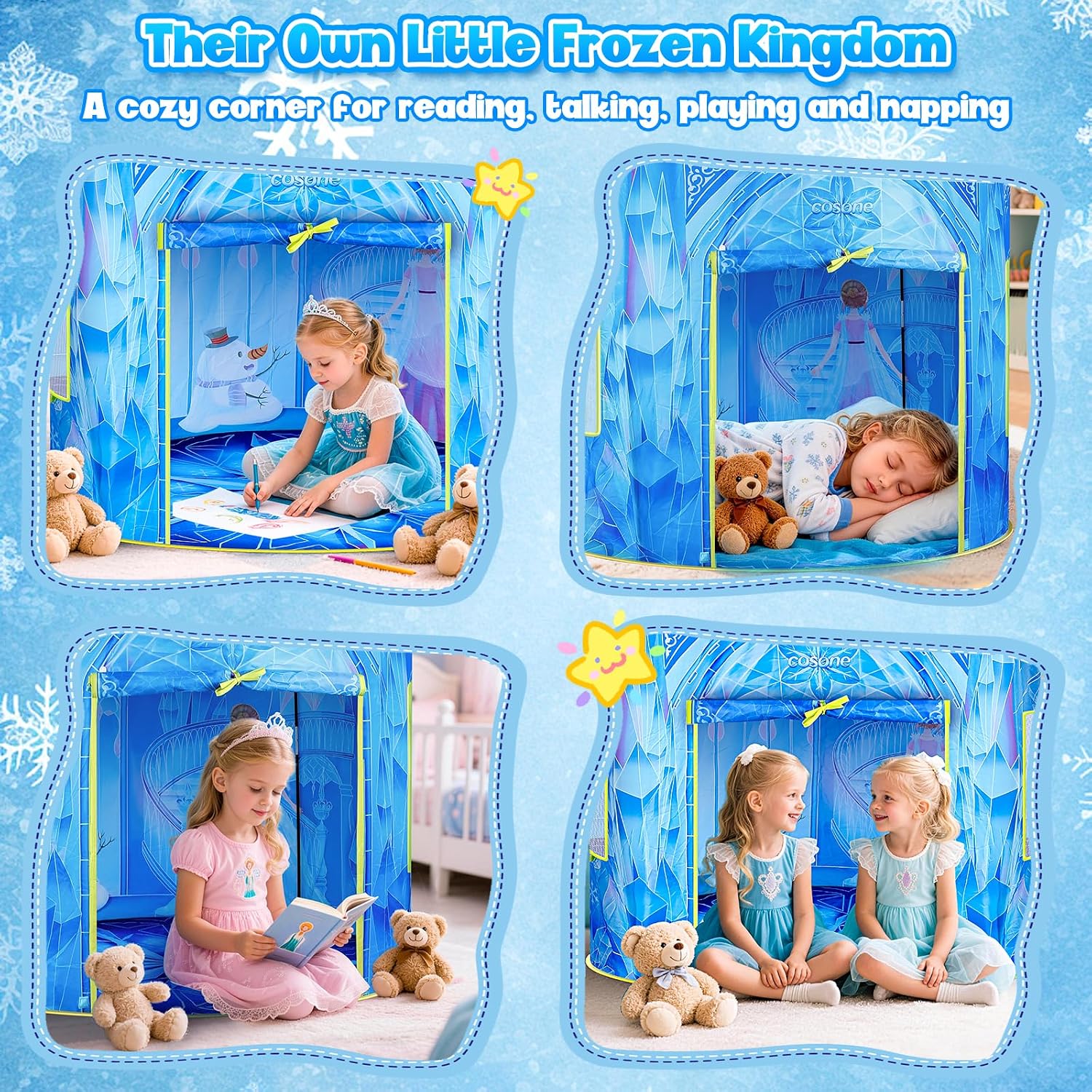 Thumbnail 4 de Cosone Tenda per Bambini: Castello da Principessa Portatile con Borsa di Trasporto