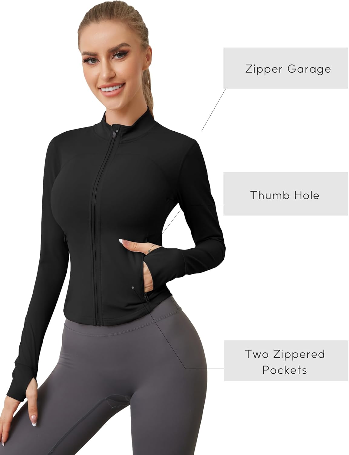Thumbnail 4 de IECCP Damen Sportjacke Laufjacke mit Daumenloch