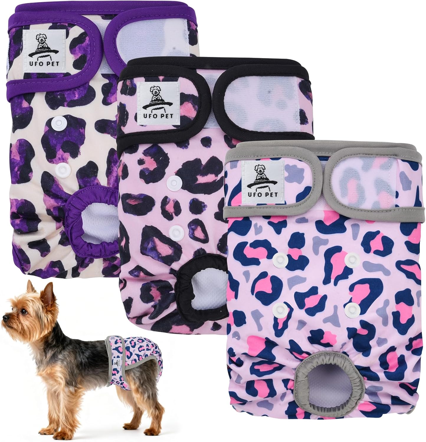 Detalle de UFO PET Dog Period Heat Pants for Season Incontinence – 3 Pack, XS–XL, Super Absorbent Washable Nappies