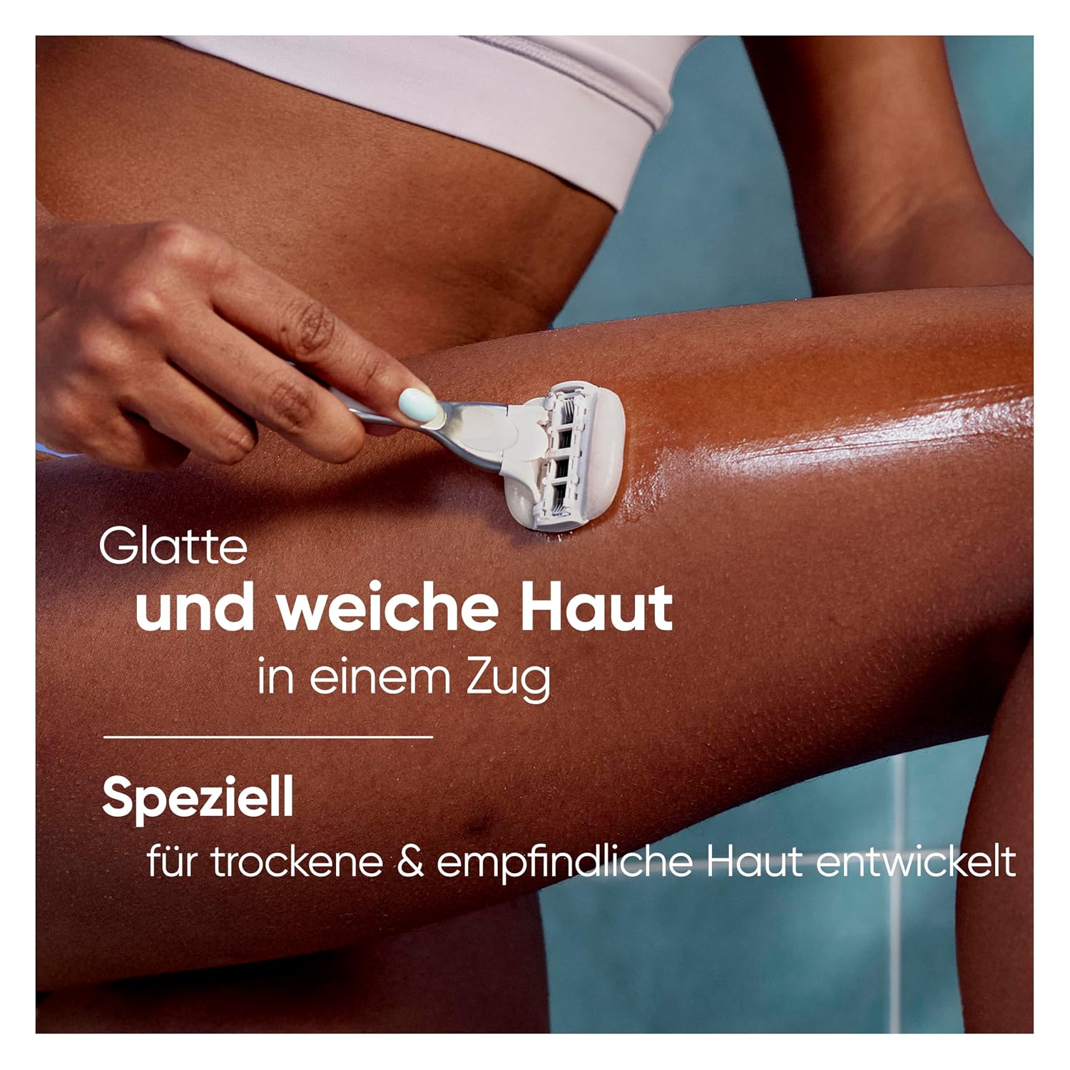 Detalle de Gillette Venus Pro ComfortGlide Sensitive Rasierer Damen – Inkl. 1 Nassrasierer, 5 Ersatzklingen mit Aloe Vera