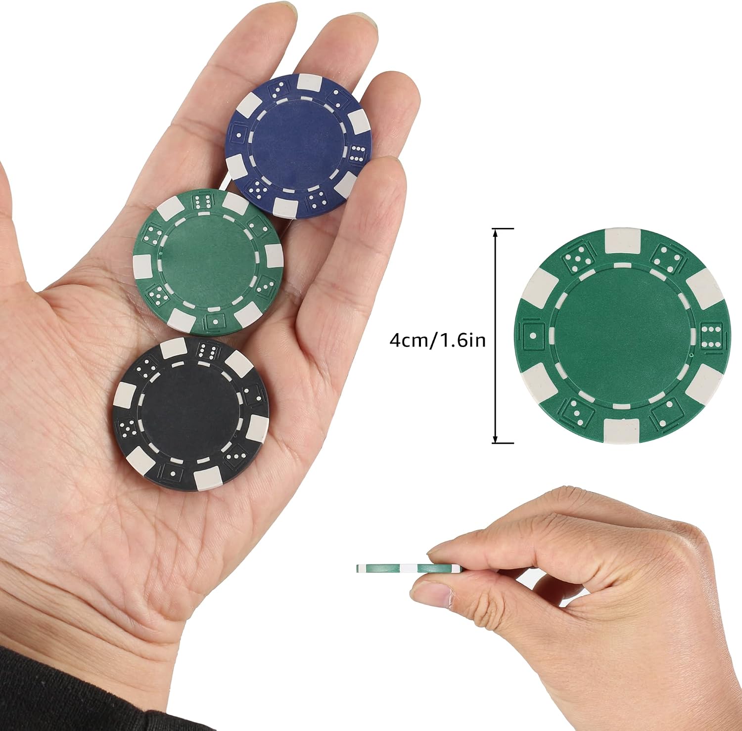 Detalle 2 de LUOBAO 11.5g Poker Chips 100pc 🎲