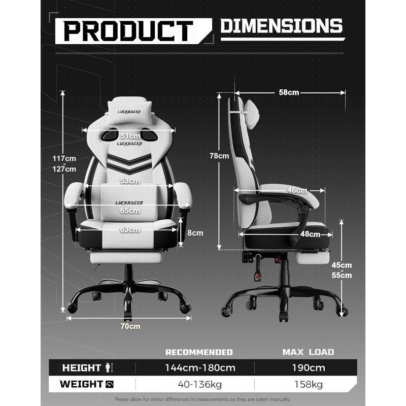 Detalle 2 de Silla gaming GTPLAYER Blanca con reposabrazos sincronizados y reposapiés — para usuarios hasta 158 kg