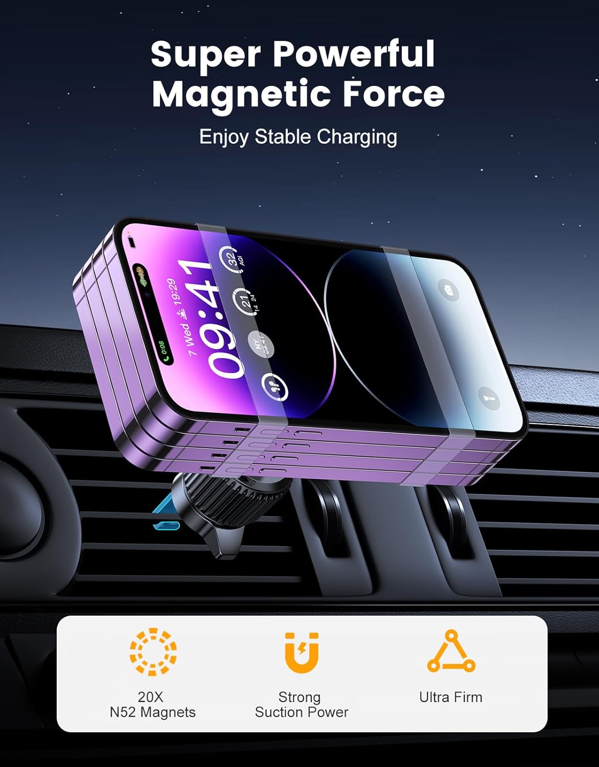 Thumbnail 2 de EOIWUY MagSafe Car Mount 15W Fast Charging