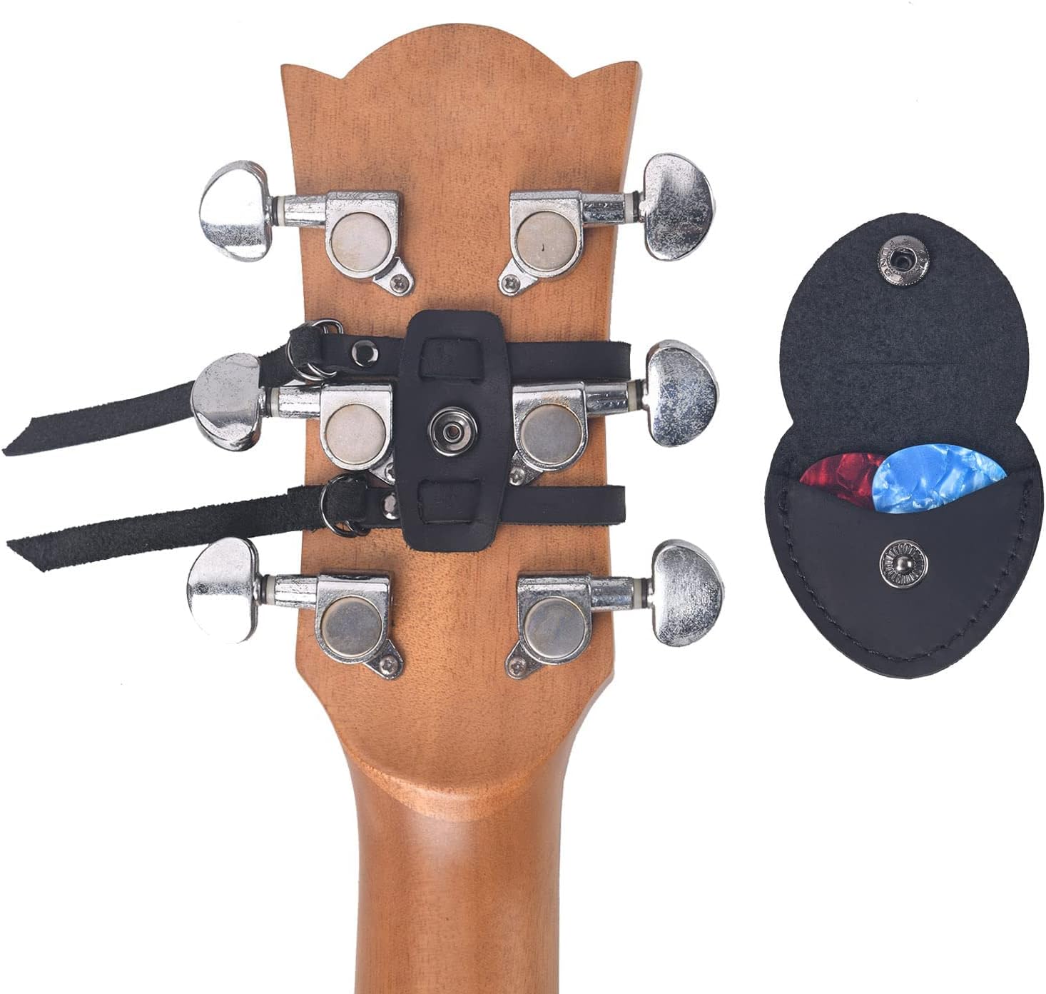 Thumbnail 3 de BSWAN Gitarrenplektren-Halter – abnehmbar, Leder, mit Schultergurt, für Gitarrenliebhaber und Väter