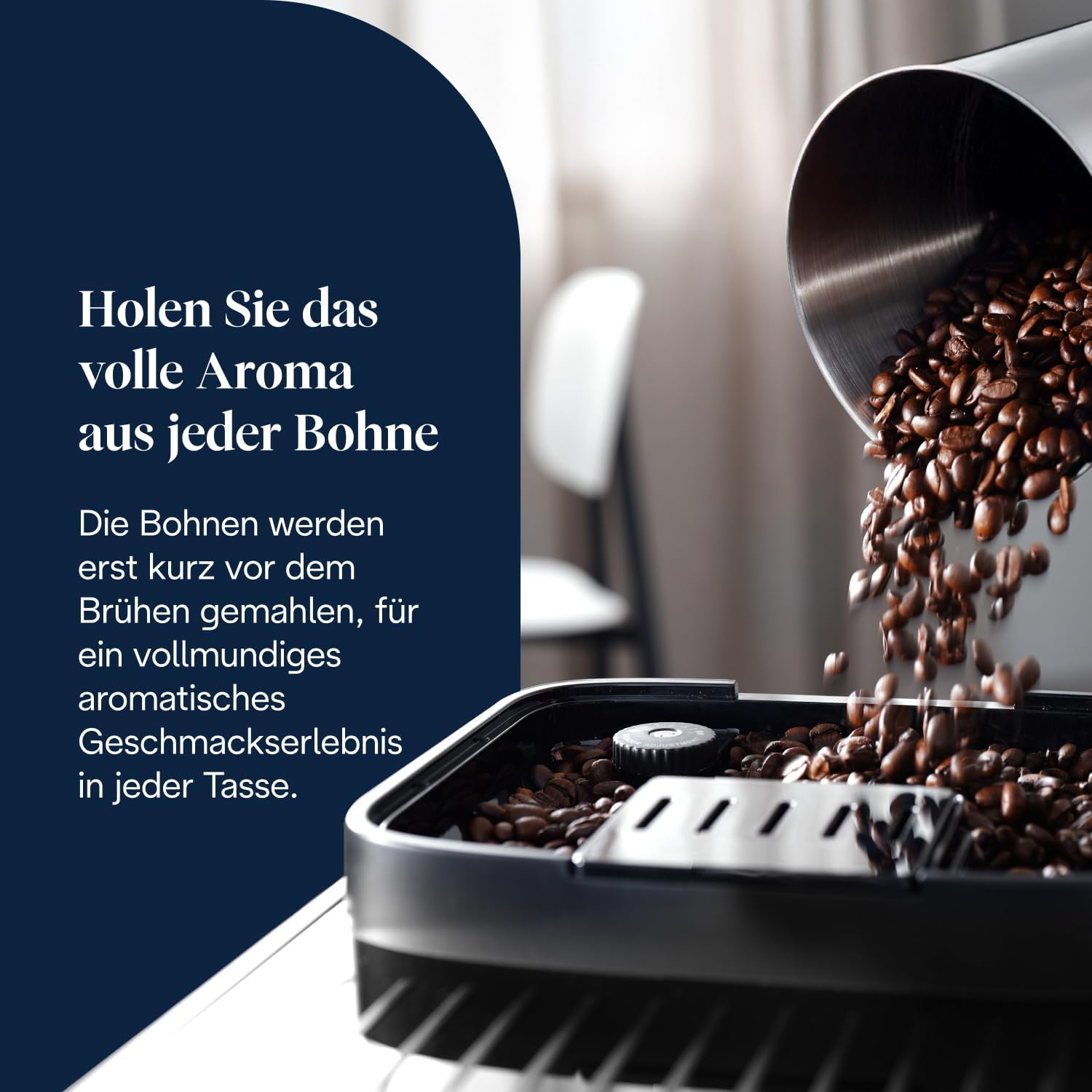 Detalle de De’Longhi Magnifica Evo ECAM292.81.SB – Kaffeevollautomat mit One-Touch-Getränken, Cappuccino & Espresso