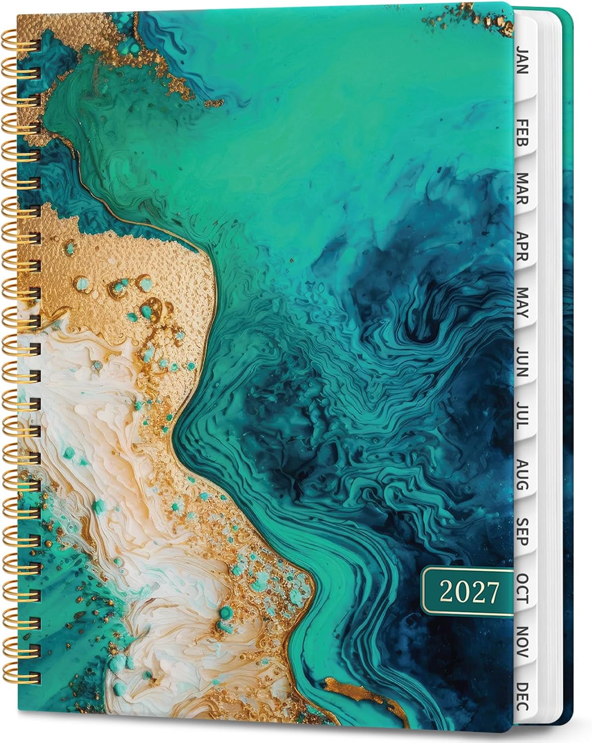 Detalle de JEJEGO J003-2627F-A5-E 2027 Weekly and Monthly Planner, Hardcover, Spiral-Bound