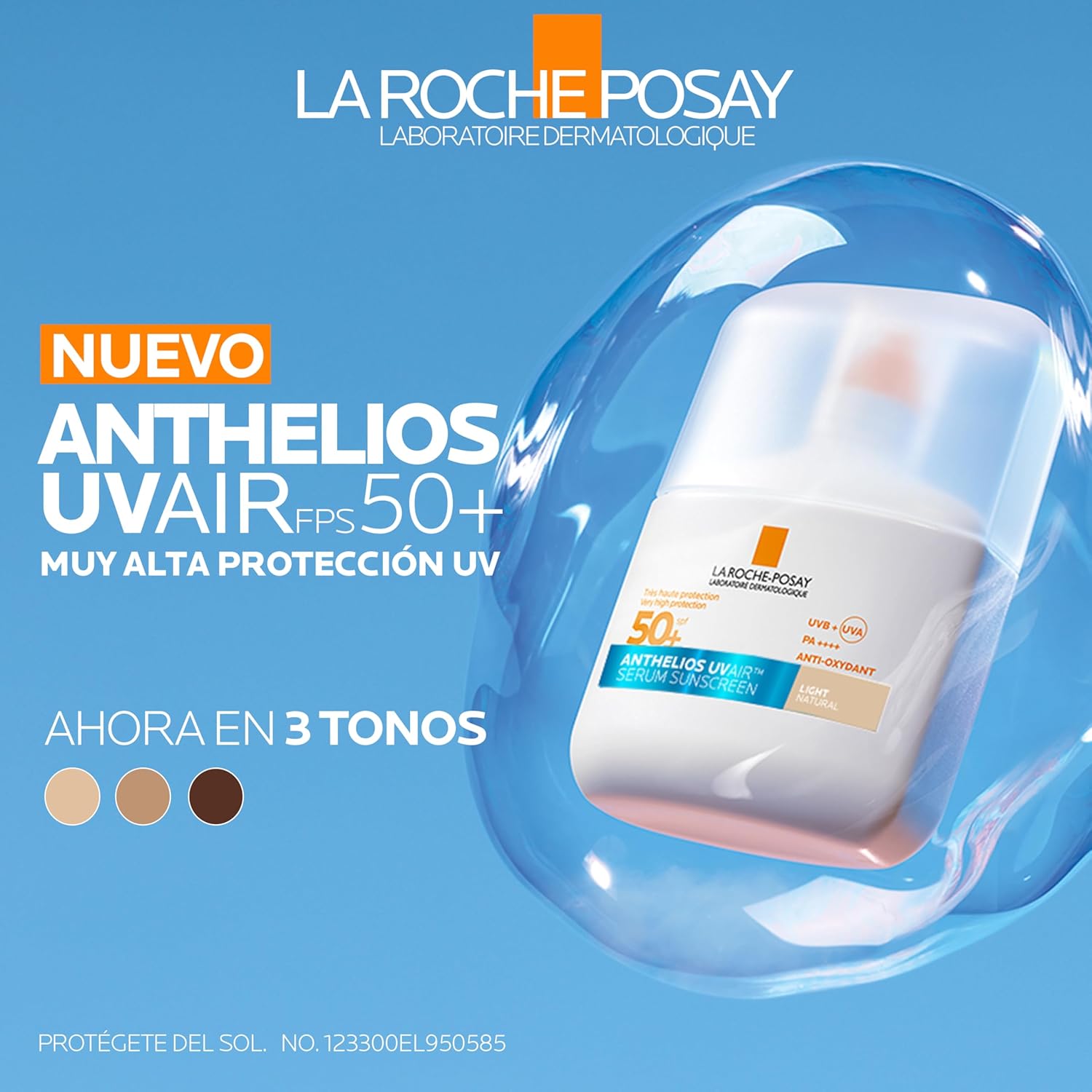 Thumbnail 3 de La Roche-Posay Anthelios UVAIR Serum Sunscreen SPF50+ Light, Tinted Serum Sunscreen with Hyaluronic Acid, Niacinamide & Vitamin E