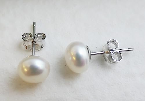 Detalle 2 de Sophia Rose Jewellery Kultivierte Süßwasser AAA Perle Ohrstecker aus Sterlingsilber
